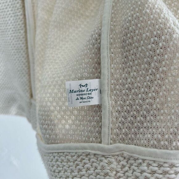 Marine Layer Catalina white waffle knit cardigan size small - Picture 6 of 8